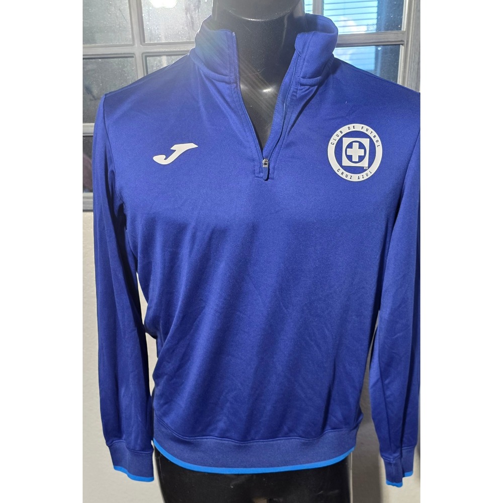 Joma Cruz Azul Soccer Training Quarter Zip Pullover Blue Mens Medium